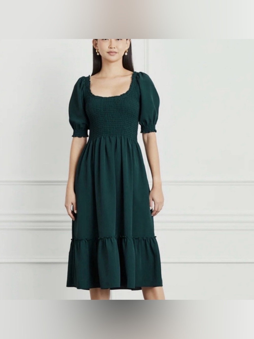 Hill House Louisa Nap Dress in Forest Green